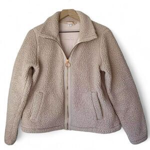 Old Navy (L) Cozy Active Light Pink Sherpa Full Rose Gold Zip Jacket, Large